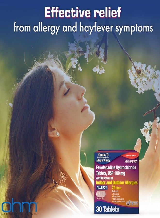 Ohm Non-Drowsy Fexofenadine Antihistamine Indoor Outdoor Allergy Relief Tablets 30ct - Image 4